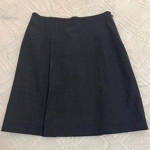 Brooks Brothers Pleated A Line Navy Wool Skirt, Size 4 Petite